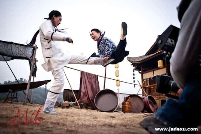 Jade Xu on the set of The Legend of Wing Chun