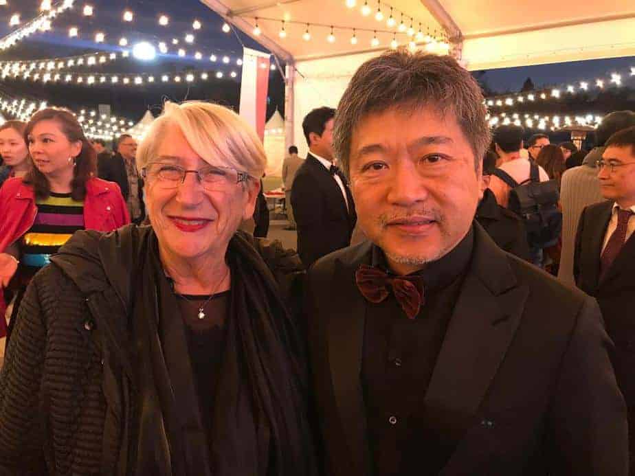 Japanese film director Kore-eda Hirokazu (awarded Honorary Golden Rikshaw, Vesoul 2012, and Palme d'Or, Festival de Cannes 2018) and Martine Thérouanne