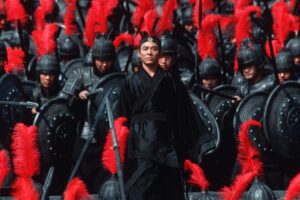 Jet Li in a still for Zhang Yimou's Hero
