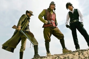 Jung Woo-sung, Song Kang-ho and Lee Byung-hun in The Good, the Bad, the Weird