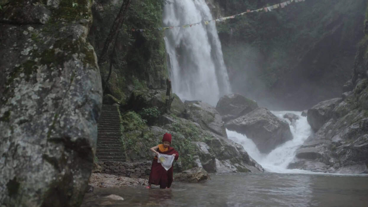Traveller Vajra kid in the river