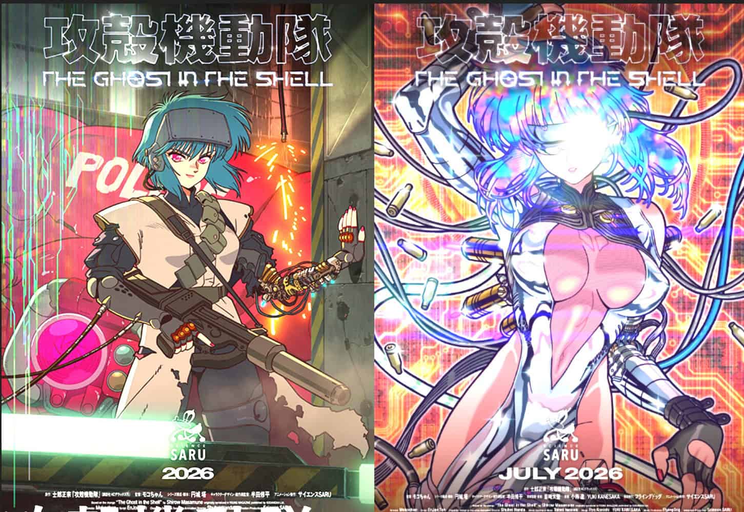 Cuplikan visual Ghost in the Shell 2026 yang menunjukkan suasana kota futuristik